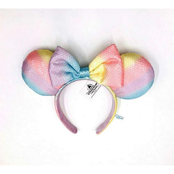 New Tokyo Disney Resort Minnie Mickey Mouse Bow Discolor Sequin Headband Ears